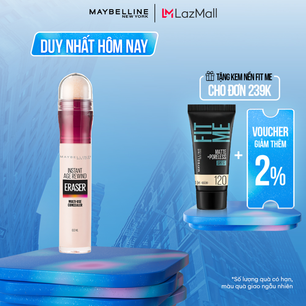 Bút Cushion Kem Che Khuyết Điểm Đa Năng Instant Age Rewind Eraser Multi-use Concealer Maybelline New York 6ml